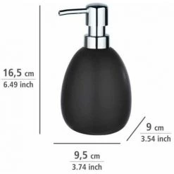 WENKO Distributeur Savon Liquide Céramique Polaris, Capacité 390 Ml, Céramique, 9,5x16x9 Cm, Noir Mat 11 WENKO Distributeur Savon Liquide Céramique Polaris, Capacité 390 Ml, Céramique, 9,5x16x9 Cm, Noir Mat -WENKO Soldes 16527649 5