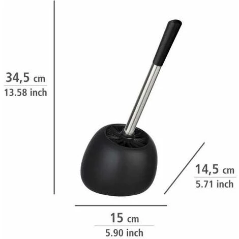 WENKO Porte Brosse WC Céramique Polaris, Brosse WC Noire, Céramique, 5x36x14,5 Cm, Noir Mat 6 WENKO Porte Brosse WC Céramique Polaris, Brosse WC Noire, Céramique, 5x36x14,5 Cm, Noir Mat – Image 4