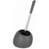 WENKO Porte Brosse WC Céramique Polaris, Brosse WC Noire, Céramique, 5x36x14,5 Cm, Gris Mat -WENKO Soldes 16527655 1