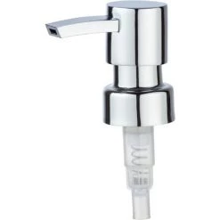 WENKO Pompe Savon Liquide, Pompe Distributeur Savon Liquide De Rechange, Design Carré, Ouverture Ø 28 Mm, Zinc, 6x18x3,4 Cm, Chromé