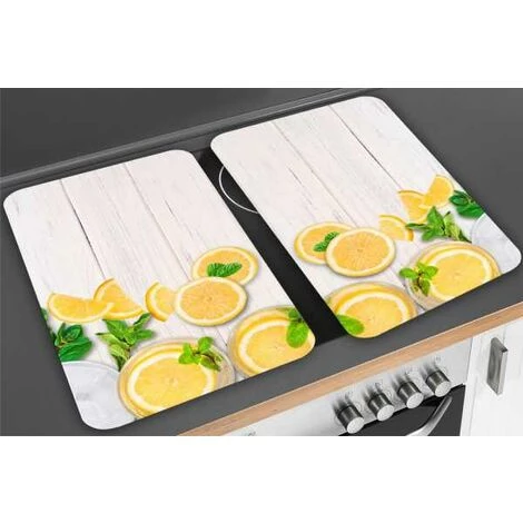 WENKO Protection Plaque De Cuisson, Couvre Plaque De Cuisson En Verre "Citrons", Lot De 2, 30 X 52 Cm 4 WENKO Protection Plaque De Cuisson, Couvre Plaque De Cuisson En Verre "Citrons", Lot De 2, 30 X 52 Cm – Image 2