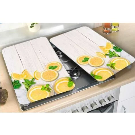 WENKO Protection Plaque De Cuisson, Couvre Plaque De Cuisson En Verre "Citrons", Lot De 2, 30 X 52 Cm 5 WENKO Protection Plaque De Cuisson, Couvre Plaque De Cuisson En Verre "Citrons", Lot De 2, 30 X 52 Cm – Image 3