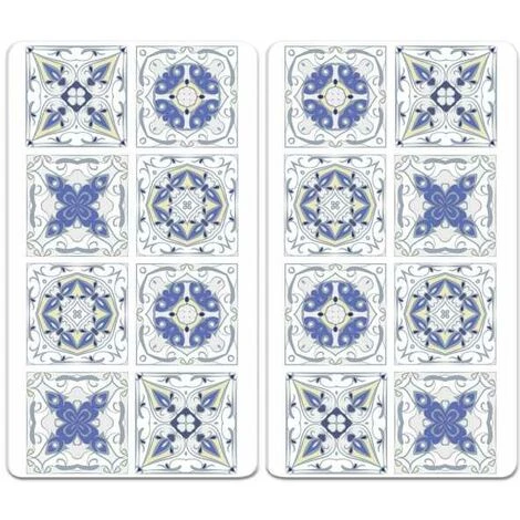 WENKO Protection Plaque De Cuisson, Couvre Plaque De Cuisson En Verre "Carreaux", Lot De 2, 30 X 52 Cm 3 WENKO Protection Plaque De Cuisson, Couvre Plaque De Cuisson En Verre "Carreaux", Lot De 2, 30 X 52 Cm