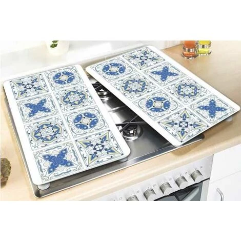 WENKO Protection Plaque De Cuisson, Couvre Plaque De Cuisson En Verre "Carreaux", Lot De 2, 30 X 52 Cm 5 WENKO Protection Plaque De Cuisson, Couvre Plaque De Cuisson En Verre "Carreaux", Lot De 2, 30 X 52 Cm – Image 3