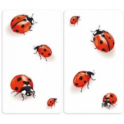 WENKO Soldes 19 WENKO Protection Plaque De Cuisson, Couvre Plaque De Cuisson En Verre "Coccinelle", Lot De 2, Verre Trempé, 30x52 Cm, Multicolore