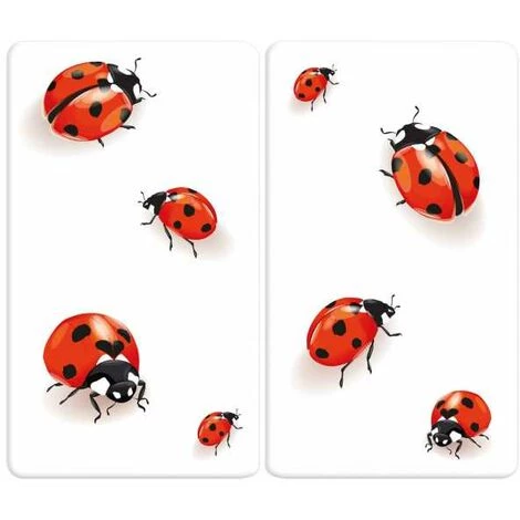 WENKO Protection Plaque De Cuisson, Couvre Plaque De Cuisson En Verre "Coccinelle", Lot De 2, Verre Trempé, 30x52 Cm, Multicolore 3 WENKO Protection Plaque De Cuisson, Couvre Plaque De Cuisson En Verre "Coccinelle", Lot De 2, Verre Trempé, 30x52 Cm, Multicolore