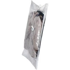 WENKO Housse De Rangement Sous Vide, XL, Housse De Rangement Vêtement à Suspendre, 75% D'économie De Place, Protège Les Textiles De L'humidité Et Des Mites, Plastique, 145x70 Cm, Transparent