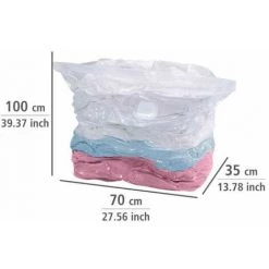 WENKO Housse De Rangement Sous Vide, Cube L, 75% D'économie De Place, Protège Les Vêtements Et Le Linge De Maison De L'humidité Et Des Mites, Polypropylène, 70x35x100 Cm, Transparent -WENKO Soldes 16527686 5