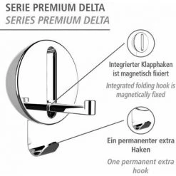 WENKO Crochet Rabattable Premium DELTA Blanc, Crochet Porte Manteau Pour L'entrée Ou Le Dressing - Crochet Porte Serviette Pour La Salle De Bain, Vis Fournies, Plastique - Métal, 8x11x2,5 Cm 8 WENKO Crochet Rabattable Premium DELTA Blanc, Crochet Porte Manteau Pour L'entrée Ou Le Dressing - Crochet Porte Serviette Pour La Salle De Bain, Vis Fournies, Plastique - Métal, 8x11x2,5 Cm -WENKO Soldes 16527715 2