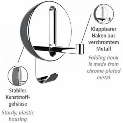 WENKO Crochet Rabattable Premium DELTA Gris, Crochet Porte Manteau Pour L'entrée Ou Le Dressing - Crochet Porte Serviette Pour La Salle De Bain, Vis Fournies, Plastique - Métal, 8x11x2,5 Cm 9 WENKO Crochet Rabattable Premium DELTA Gris, Crochet Porte Manteau Pour L'entrée Ou Le Dressing - Crochet Porte Serviette Pour La Salle De Bain, Vis Fournies, Plastique - Métal, 8x11x2,5 Cm -WENKO Soldes 16527717 3