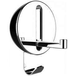 WENKO Crochet Rabattable Premium DELTA Noir, Crochet Porte Manteau Pour L'entrée Ou Le Dressing - Crochet Porte Serviette Pour La Salle De Bain, Vis Fournies, Plastique - Métal, 8x11x2,5 Cm