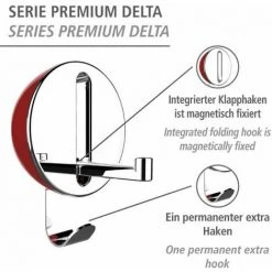 WENKO Crochet Rabattable Premium DELTA Rouge, Crochet Porte Manteau Pour L'entrée Ou Le Dressing - Crochet Porte Serviette Pour La Salle De Bain, Vis Fournies, Plastique - Métal, 8x11x2,5 Cm 8 WENKO Crochet Rabattable Premium DELTA Rouge, Crochet Porte Manteau Pour L'entrée Ou Le Dressing - Crochet Porte Serviette Pour La Salle De Bain, Vis Fournies, Plastique - Métal, 8x11x2,5 Cm -WENKO Soldes 16527719 2