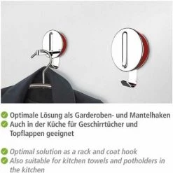 WENKO Crochet Rabattable Premium DELTA Rouge, Crochet Porte Manteau Pour L'entrée Ou Le Dressing - Crochet Porte Serviette Pour La Salle De Bain, Vis Fournies, Plastique - Métal, 8x11x2,5 Cm 10 WENKO Crochet Rabattable Premium DELTA Rouge, Crochet Porte Manteau Pour L'entrée Ou Le Dressing - Crochet Porte Serviette Pour La Salle De Bain, Vis Fournies, Plastique - Métal, 8x11x2,5 Cm -WENKO Soldes 16527719 4