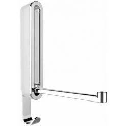 WENKO Crochet Rabattable Premium SIGMA, Crochet Porte Manteau Pour L'entrée Ou Le Dressing - Crochet Porte Serviette Pour La Salle De Bain, Vis Fournies, Plastique - Métal, 2,5x18x2,5 Cm, Blanc