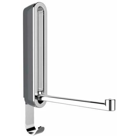 WENKO Crochet Rabattable Premium SIGMA, Crochet Porte Manteau Pour L'entrée Ou Le Dressing - Crochet Porte Serviette Pour La Salle De Bain, Vis Fournies, Plastique - Métal, 2,5x18x2,5 Cm, Gris 3 WENKO Crochet Rabattable Premium SIGMA, Crochet Porte Manteau Pour L'entrée Ou Le Dressing - Crochet Porte Serviette Pour La Salle De Bain, Vis Fournies, Plastique - Métal, 2,5x18x2,5 Cm, Gris