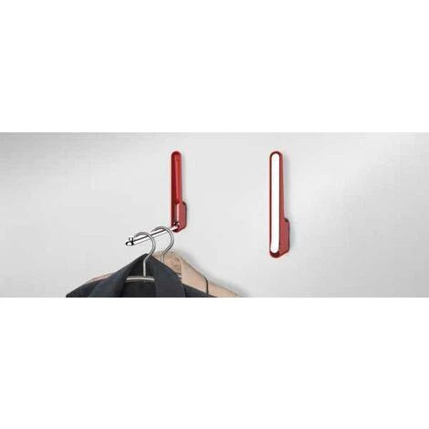 WENKO Crochet Rabattable Premium OMEGA Rouge, Crochet Porte Manteau Pour L'entrée Ou Le Dressing - Crochet Porte Serviette Pour La Salle De Bain, Vis Fournies, Plastique - Métal, 2,5x18x3,5 Cm 7 WENKO Crochet Rabattable Premium OMEGA Rouge, Crochet Porte Manteau Pour L'entrée Ou Le Dressing - Crochet Porte Serviette Pour La Salle De Bain, Vis Fournies, Plastique - Métal, 2,5x18x3,5 Cm – Image 5