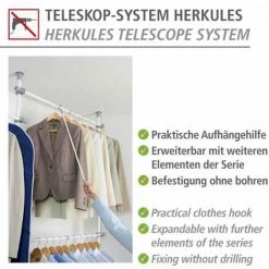 WENKO Perche à Décrocher Herkules, Pièce Détachée Pour Système De Rangement Télescopique Herkules, Acier, 3x76x1 Cm, Blanc 7 WENKO Perche à Décrocher Herkules, Pièce Détachée Pour Système De Rangement Télescopique Herkules, Acier, 3x76x1 Cm, Blanc -WENKO Soldes 16527748 3