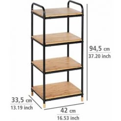 WENKO Etagere Rangement Cuisine Loft, étagère Bois Et Métal Noir Sur Pied 4 étagères De Rangement, Bambou - Métal, 42x94,5x33,5 Cm, Noir - Marron 10 WENKO Etagere Rangement Cuisine Loft, étagère Bois Et Métal Noir Sur Pied 4 étagères De Rangement, Bambou - Métal, 42x94,5x33,5 Cm, Noir - Marron -WENKO Soldes 16527752 4