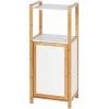 WENKO Meuble Panier à Linge Finja, Meuble Avec Tiroir Linge Sale Bambou Et 2 étagères De Rangement, MDF - Bambou, 40x95x30 Cm, Blanc - Marron -WENKO Soldes 16527759 1