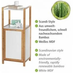 WENKO Meuble Panier à Linge Finja, Meuble Avec Tiroir Linge Sale Bambou Et 2 étagères De Rangement, MDF - Bambou, 40x95x30 Cm, Blanc - Marron 9 WENKO Meuble Panier à Linge Finja, Meuble Avec Tiroir Linge Sale Bambou Et 2 étagères De Rangement, MDF - Bambou, 40x95x30 Cm, Blanc - Marron -WENKO Soldes 16527759 3