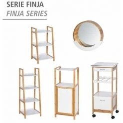 WENKO Miroir Rond Mural Finja, Miroir Bois Avec Espace De Rangement, Miroir Mural Style Scandinave Pour L'entrée, Le Salon, La Chambre Ø35cm, Bambou - MDF, 39x38x9,5 Cm, Marron - Blanc 11 WENKO Miroir Rond Mural Finja, Miroir Bois Avec Espace De Rangement, Miroir Mural Style Scandinave Pour L'entrée, Le Salon, La Chambre Ø35cm, Bambou - MDF, 39x38x9,5 Cm, Marron - Blanc -WENKO Soldes 16527760 5