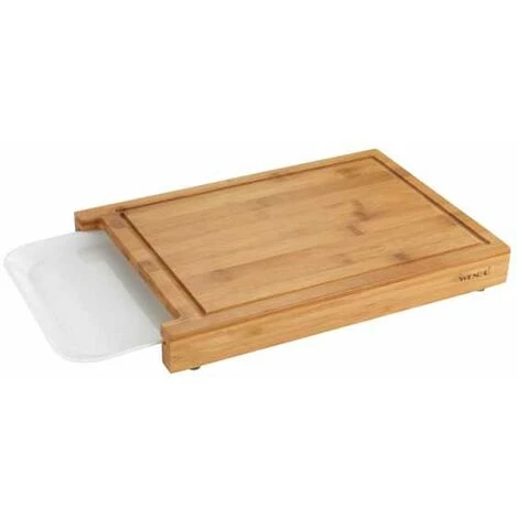 WENKO Planche à Decouper Avec Récuperateur Bruno, Planche à Découper Bambou Avec Compartiment Amovible, Bambou, 35x4x25 Cm, Marron 3 WENKO Planche à Decouper Avec Récuperateur Bruno, Planche à Découper Bambou Avec Compartiment Amovible, Bambou, 35x4x25 Cm, Marron