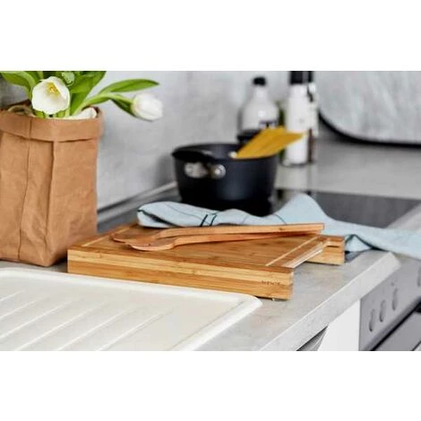 WENKO Planche à Decouper Avec Récuperateur Bruno, Planche à Découper Bambou Avec Compartiment Amovible, Bambou, 35x4x25 Cm, Marron 6 WENKO Planche à Decouper Avec Récuperateur Bruno, Planche à Découper Bambou Avec Compartiment Amovible, Bambou, 35x4x25 Cm, Marron – Image 4