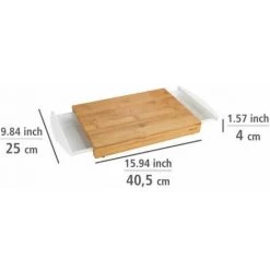 WENKO Planche à Decouper Avec 2 Récuperateurs Bina, Planche à Découper Bambou Avec 2 Compartiments Amovibles, Bambou, 40,5x4x25 Cm, Marron -WENKO Soldes 16527775 5