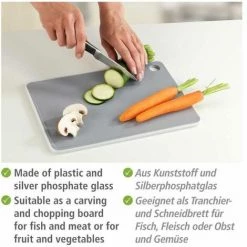 WENKO Planche à Découper Basic M, Planche à Découper Avec Surface Antibactérienne, Plastique, 29x20,5 Cm, Gris 9 WENKO Planche à Découper Basic M, Planche à Découper Avec Surface Antibactérienne, Plastique, 29x20,5 Cm, Gris -WENKO Soldes 16527782 3