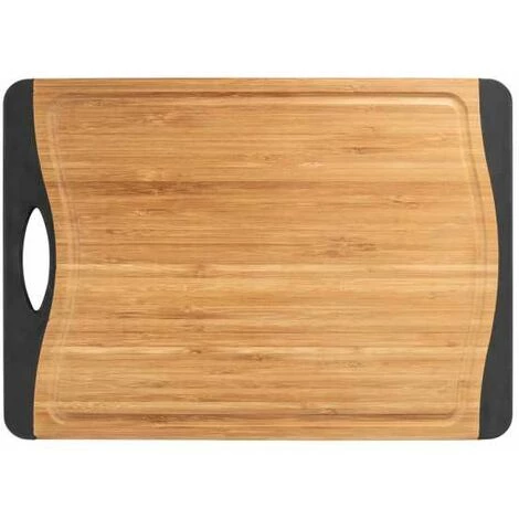 WENKO Planche à Découper Bois Bambou, Planche à Découper Avec Surface Antidérapante M+, Bambou, 33x23cm, Noir - Marron 4 WENKO Planche à Découper Bois Bambou, Planche à Découper Avec Surface Antidérapante M+, Bambou, 33x23cm, Noir - Marron – Image 2
