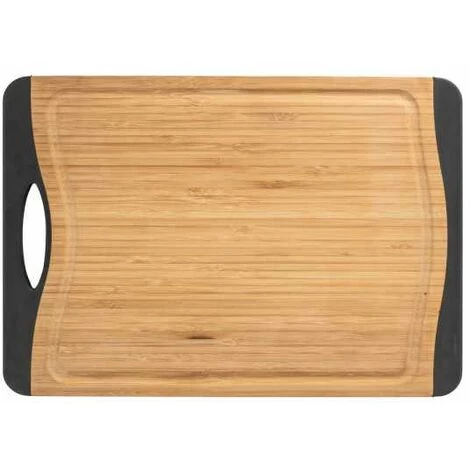 WENKO Planche à Découper Bois Bambou, Planche à Découper Avec Surface Antidérapante L, Bambou, 39,5x28cm, Noir - Marron 4 WENKO Planche à Découper Bois Bambou, Planche à Découper Avec Surface Antidérapante L, Bambou, 39,5x28cm, Noir - Marron – Image 2