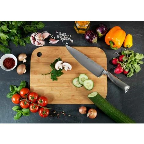 WENKO Planche à Découper Bambou M+ 2en1, Planche à Découper Bois Bambou Et Plateau De Service, Reversible, Bambou, 33x25 Cm, Marron 5 WENKO Planche à Découper Bambou M+ 2en1, Planche à Découper Bois Bambou Et Plateau De Service, Reversible, Bambou, 33x25 Cm, Marron – Image 3