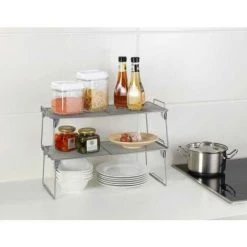 WENKO Demi Étagère De Cuisine Empilable Et Rétractable, Rangement Placard Cuisine Gain De Place, Métal, 45x20x15 Cm, Argent 10 WENKO Demi Étagère De Cuisine Empilable Et Rétractable, Rangement Placard Cuisine Gain De Place, Métal, 45x20x15 Cm, Argent -WENKO Soldes 16527803 4
