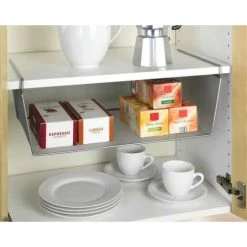 WENKO Panier De Rangement Suspendu L, Panier De Rangement Pour Suspendre à Une étagère Ou Placard, Métal, 49x18x28 Cm, Argent 6 WENKO Panier De Rangement Suspendu L, Panier De Rangement Pour Suspendre à Une étagère Ou Placard, Métal, 49x18x28 Cm, Argent -WENKO Soldes 16527806 2