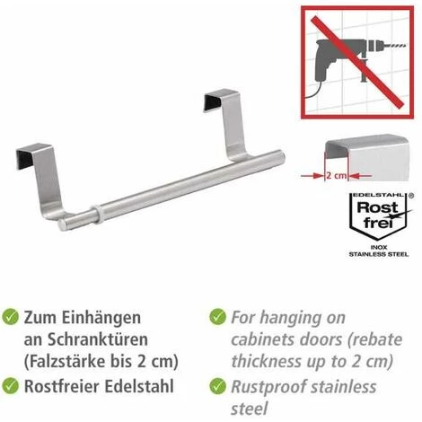 WENKO Barre Porte-serviettes De Porte Télescopique 5 WENKO Barre Porte-serviettes De Porte Télescopique – Image 3