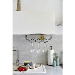 WENKO Porte Bouteille Et Porte Verre Suspendu, Range Verre Suspendu Avec Antidérapant Pour 4 Bouteilles Et 6 Verres De Vin Ou Coupes De Champagnes, Acier, 43x15,5x23 Cm, Noir 11 WENKO Porte Bouteille Et Porte Verre Suspendu, Range Verre Suspendu Avec Antidérapant Pour 4 Bouteilles Et 6 Verres De Vin Ou Coupes De Champagnes, Acier, 43x15,5x23 Cm, Noir -WENKO Soldes 16527815 5