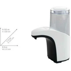 WENKO Distributeur Savon Liquide Butler, Distributeur Gel Hydroalcoolique Automatique Sans Contact Infrarouge, Capacité 300ml, Plastique, 8x19,5x15 Cm, Blanc -WENKO Soldes 16527881 4