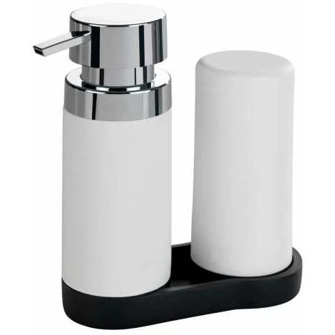 WENKO Station De Lavage Easy-Squeeze, Distributeur Liquide Vaisselle Et Distributeur Savon Liquide, Capacité 250 Ml, Plastique - Silicone, 15x18x7 Cm, Blanc 3 WENKO Station De Lavage Easy-Squeeze, Distributeur Liquide Vaisselle Et Distributeur Savon Liquide, Capacité 250 Ml, Plastique - Silicone, 15x18x7 Cm, Blanc