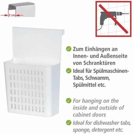 WENKO Panier De Rangement Sous évier, Plastique Blanc, 24x12x35.5 Cm 4 WENKO Panier De Rangement Sous évier, Plastique Blanc, 24x12x35.5 Cm – Image 2