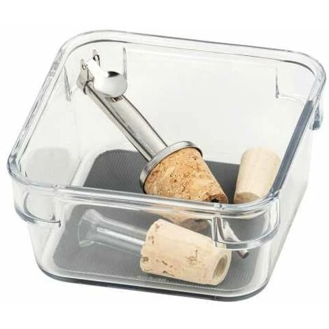 WENKO Organiseur De Tiroir Cube S, Rangement Tiroir, Plastique De Haute Qualité, 9x9x4.5cm, Transparent 4 WENKO Organiseur De Tiroir Cube S, Rangement Tiroir, Plastique De Haute Qualité, 9x9x4.5cm, Transparent – Image 2