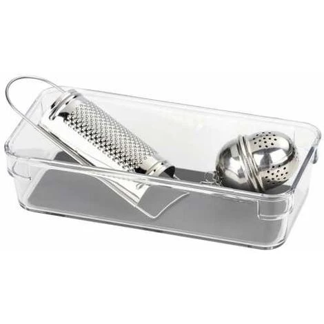 WENKO Organiseur De Tiroir Long S, Rangement Tiroir, Plastique De Haute Qualité, 9x18.5x4.5cm, Transparent 4 WENKO Organiseur De Tiroir Long S, Rangement Tiroir, Plastique De Haute Qualité, 9x18.5x4.5cm, Transparent – Image 2