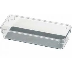 WENKO Organiseur De Tiroir Long M, Rangement Tiroir, Plastique De Haute Qualité, 9x23x4.5cm, Transparent