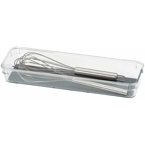 WENKO Organiseur De Tiroir Long L, Rangement Tiroir, Plastique De Haute Qualité, 9x32x4.5cm, Transparent 5 WENKO Organiseur De Tiroir Long L, Rangement Tiroir, Plastique De Haute Qualité, 9x32x4.5cm, Transparent – Image 3