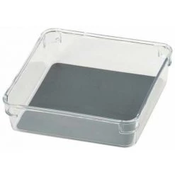 WENKO Organiseur De Tiroir Cube M, Rangement Tiroir, Plastique De Haute Qualité, 16x16x4.5cm, Transparent