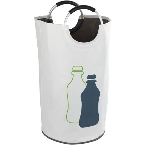 WENKO Collecteur De Bouteille Jumbo, Panier Poubelle Verre Avec Poignée Pour Le Transport, Capacité 69L, Polyester - Aluminium, 38 X 72 Cm, Multicolore 3 WENKO Collecteur De Bouteille Jumbo, Panier Poubelle Verre Avec Poignée Pour Le Transport, Capacité 69L, Polyester - Aluminium, 38 X 72 Cm, Multicolore
