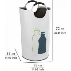 WENKO Collecteur De Bouteille Jumbo, Panier Poubelle Verre Avec Poignée Pour Le Transport, Capacité 69L, Polyester - Aluminium, 38 X 72 Cm, Multicolore 9 WENKO Collecteur De Bouteille Jumbo, Panier Poubelle Verre Avec Poignée Pour Le Transport, Capacité 69L, Polyester - Aluminium, 38 X 72 Cm, Multicolore -WENKO Soldes 16527934 3