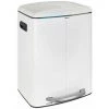 WENKO Poubelle Cuisine Double Primo, Poubelle Tri Sélectif, Poubelle à Pédale Avec Deux Compartiments, Frein De Chute "easy Close", 2x20L, Acier Inox, 45x60x42 Cm, Blanc -WENKO Soldes 16527947 1