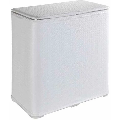 WENKO Panier à Linge Wanda, Coffre à Linge Avec Un Grand Compartiment, Capacité 65L, Plastique, 49x50x27 Cm, Blanc 3 WENKO Panier à Linge Wanda, Coffre à Linge Avec Un Grand Compartiment, Capacité 65L, Plastique, 49x50x27 Cm, Blanc