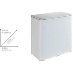 WENKO Panier à Linge Wanda, Coffre à Linge Avec Un Grand Compartiment, Capacité 65L, Plastique, 49x50x27 Cm, Blanc 9 WENKO Panier à Linge Wanda, Coffre à Linge Avec Un Grand Compartiment, Capacité 65L, Plastique, 49x50x27 Cm, Blanc -WENKO Soldes 16527971 4