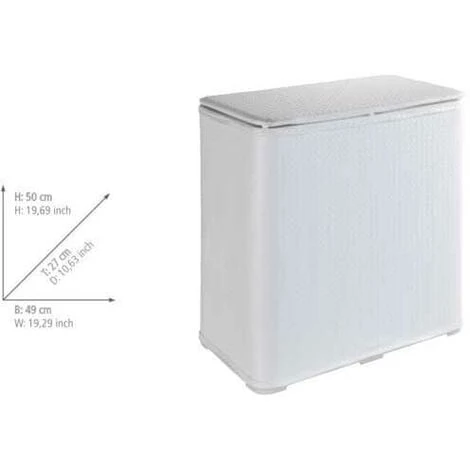 WENKO Panier à Linge Wanda, Coffre à Linge Avec Un Grand Compartiment, Capacité 65L, Plastique, 49x50x27 Cm, Blanc 6 WENKO Panier à Linge Wanda, Coffre à Linge Avec Un Grand Compartiment, Capacité 65L, Plastique, 49x50x27 Cm, Blanc – Image 4